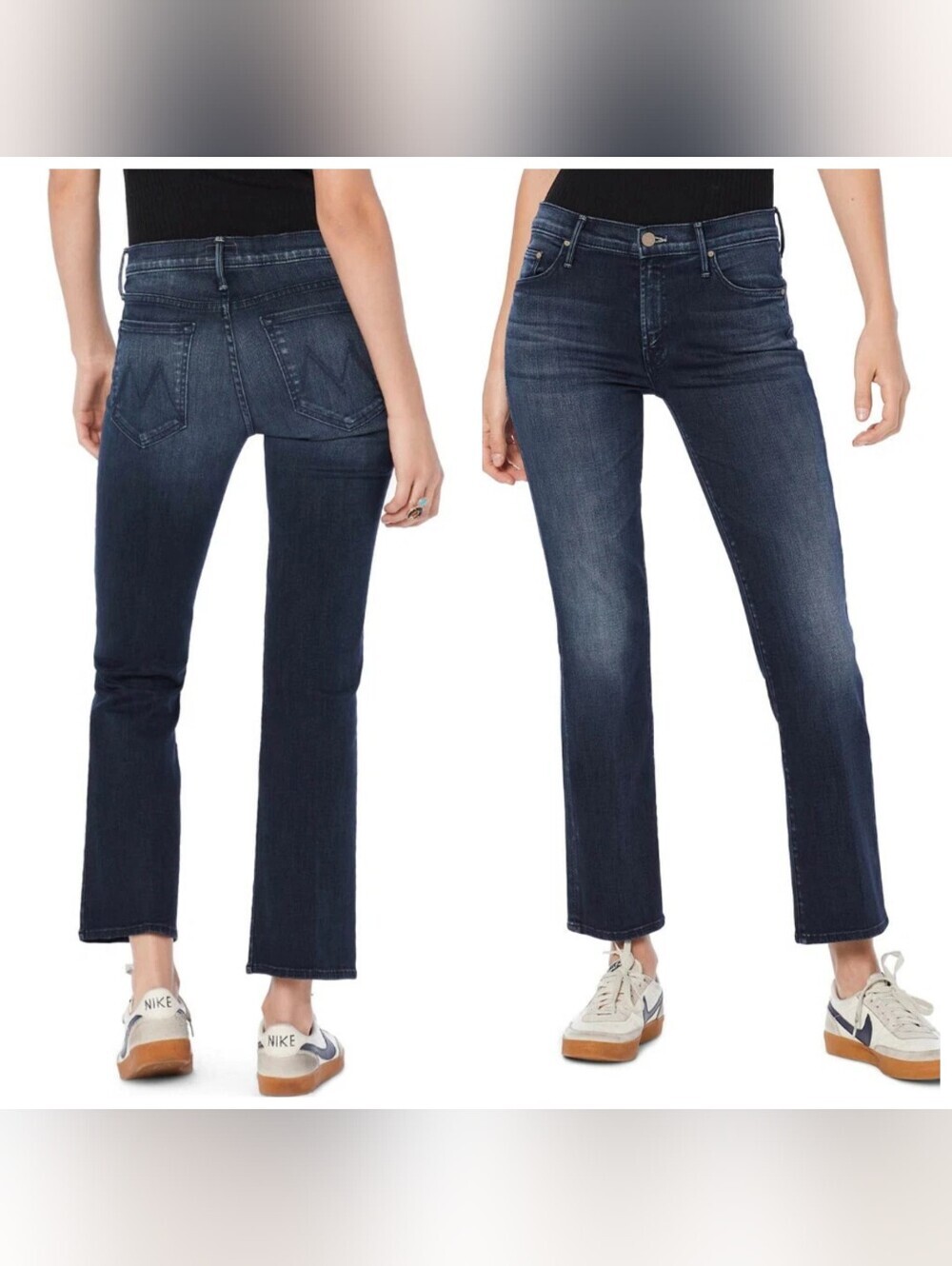 Mother The Outsider Crop Flare Jeans Women’s Size 25 Dark Wash Denim
